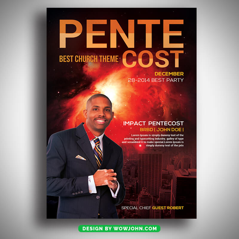 Pentecost Church Flyer Template Psd Design