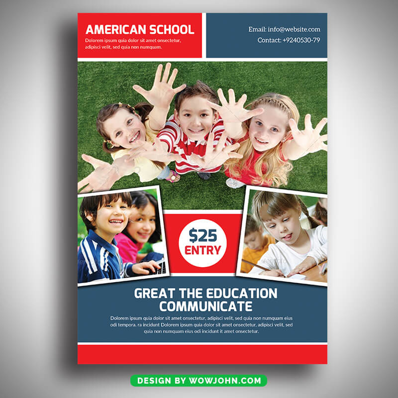 American Kids School Flyer Template Psd Design