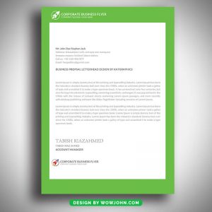 Free Green Corporate Letterhead Template Design