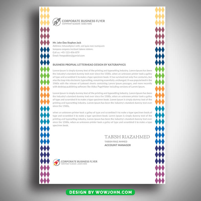 Free Corporate Letterhead PSD Template Design