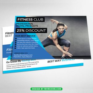 Fitness Trainer Postcard Template Psd Design