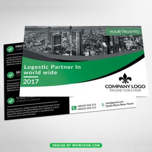 Logistic Company Postcard Psd Template Download