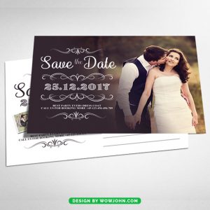 Free Save the Date Postcard Psd Template