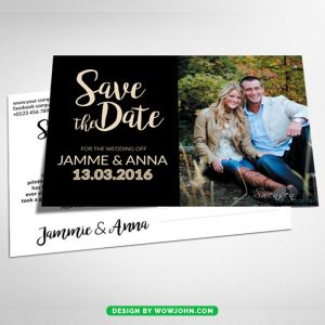 Save the Date Wedding Postcard Template Psd