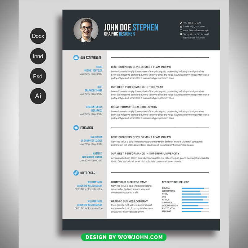 Resume Cover Letter Ms Word Psd Template