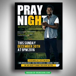 Free Pray Night Church Psd Flyer Template