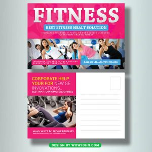 Fitness Health Postcard Free Psd Template Design