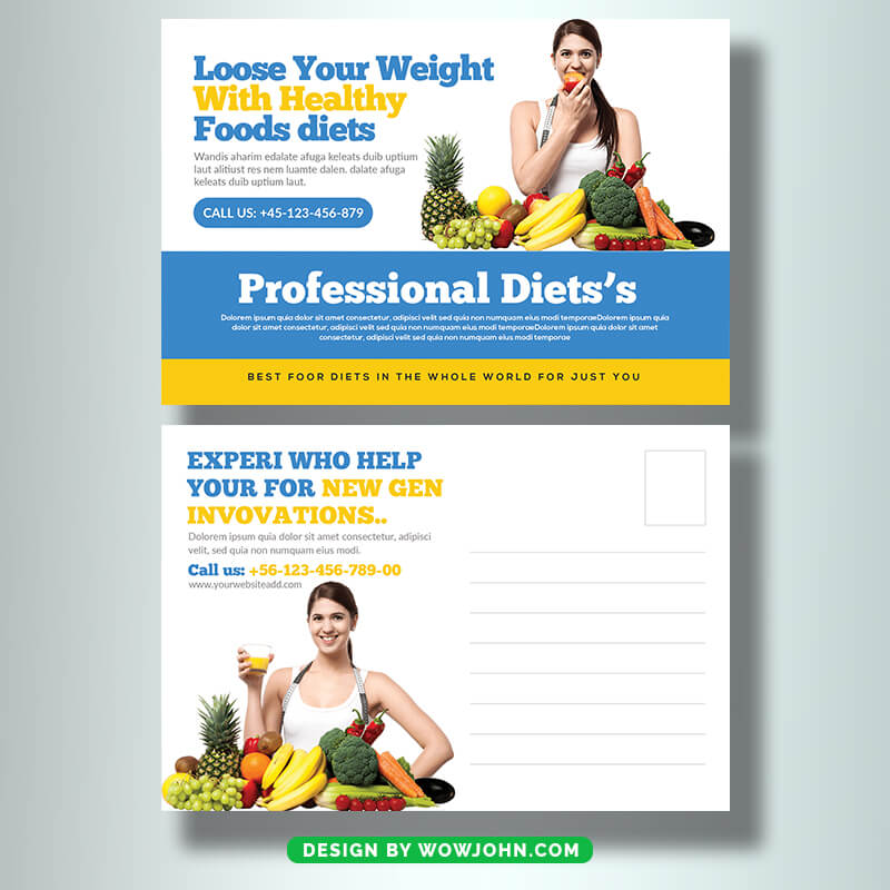 Weight Loss Postcard Free Psd Template Design