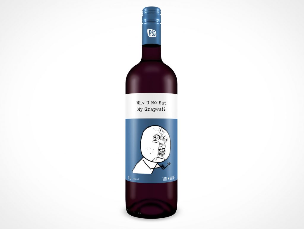 1 Litre Vin Wine Alcohol Glass Bottle Drink Psd Mockup