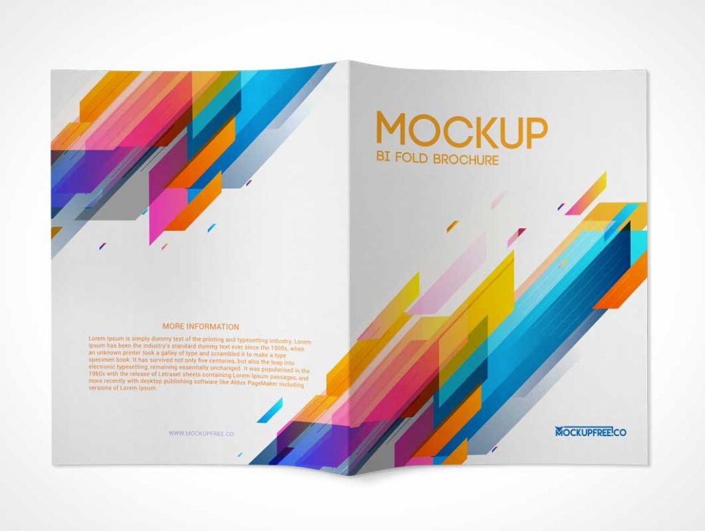 2 Panel Brochure Front Back Covers PSD Mockup