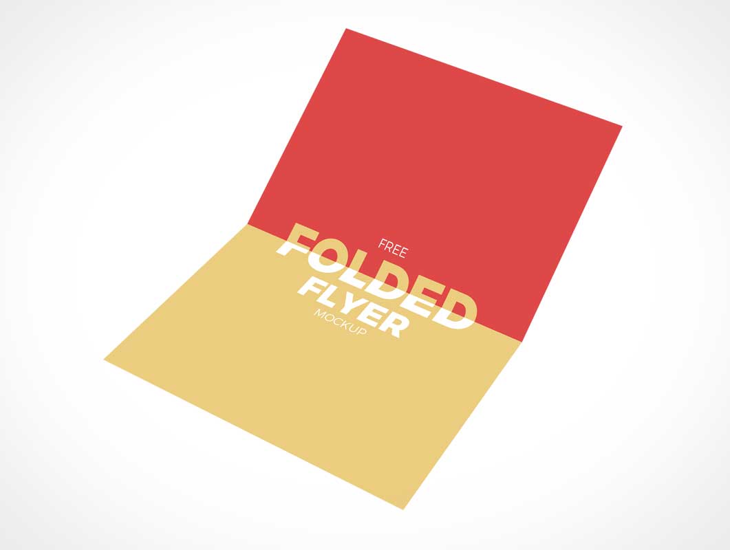 2 Panel Flyer Inside Fold PSD Mockup