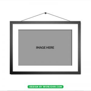 Free Picture Black Frame PSD Mockup Download
