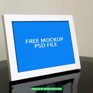 Free Table Photo Frame Mockup Psd Download