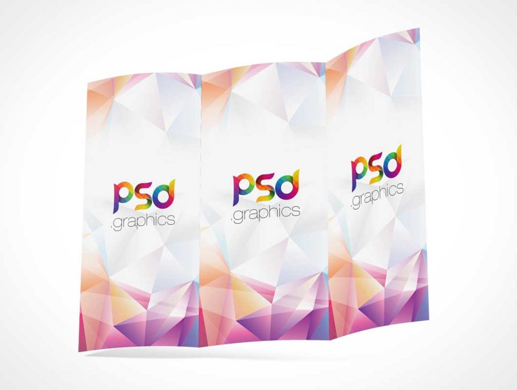 3 Panel Tri Fold Brochure Inside Panels PSD Mockup