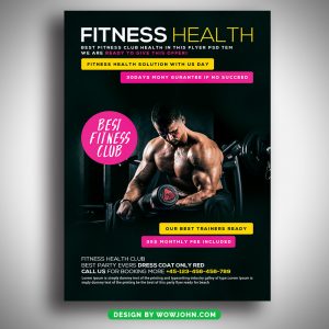 Black Fitness Health Free Psd Flyer Template