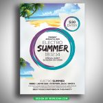Watercolor Summer Party Flyer Psd Template