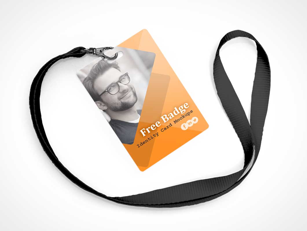 Free 4 Event Pass Badge Types Clips Lanyards PSD Mockup