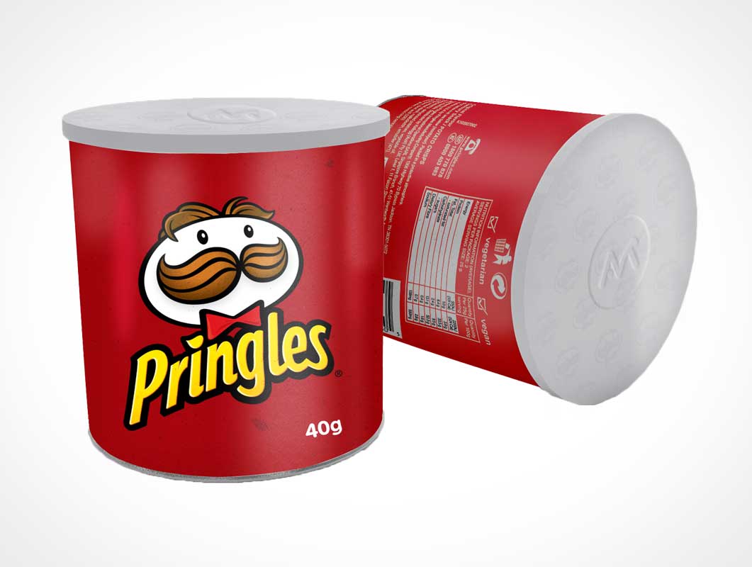Free 40g Tube Canister Chips PSD Mockup