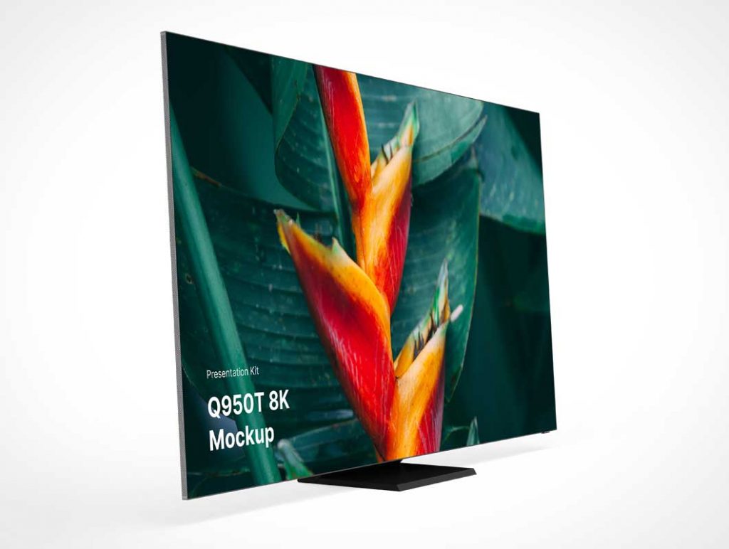 Free 4K Flatscreen Television Display PSD Mockup