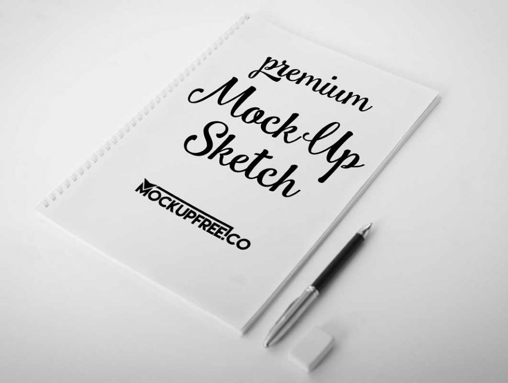 Free 6 Sketch Book Layouts PSD Mockup