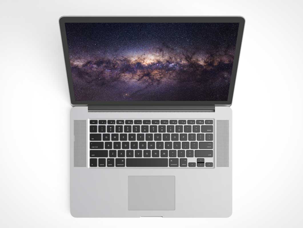 Free 6 Top Down Angles Of MacBook Pro PSD Mockup