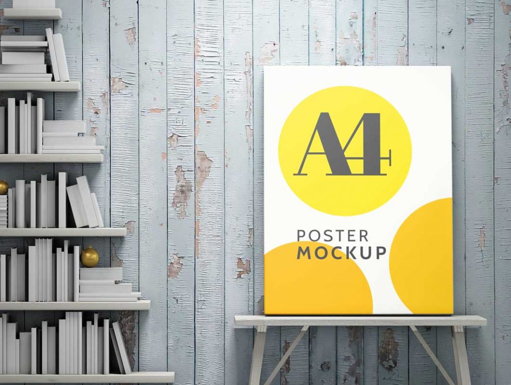 Free A4 Poster PSD Mockup Template