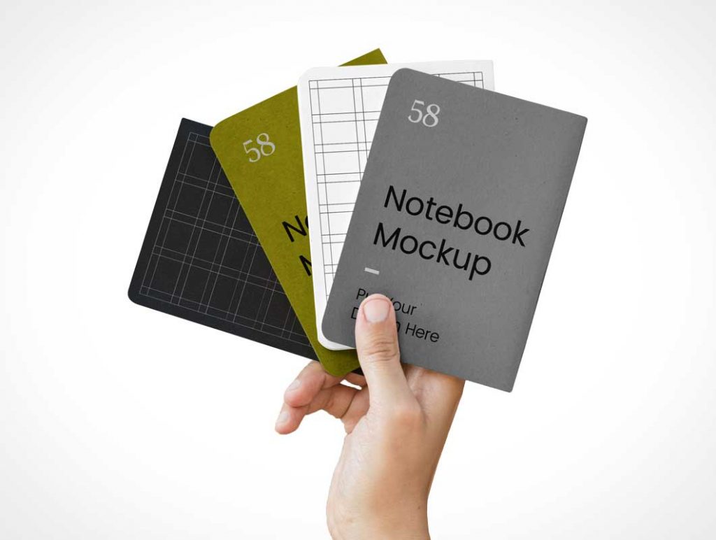 Free A5 Notebook Pads PSD Mockups