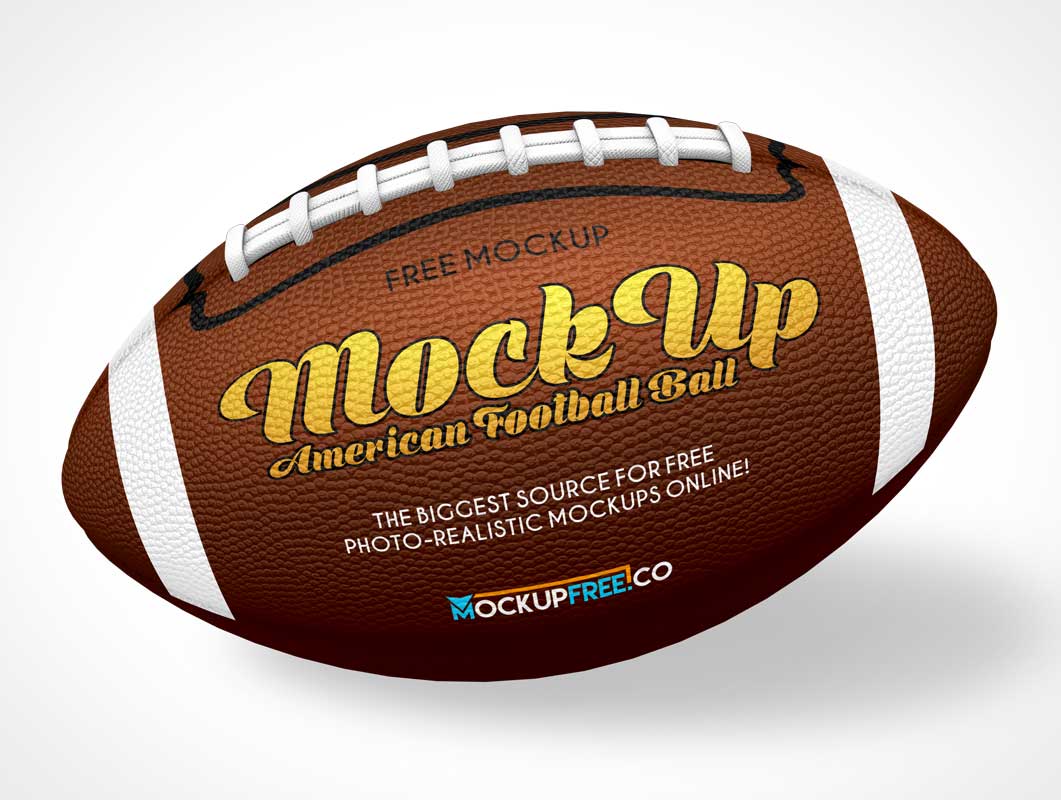 Free American Football Pigskin Ball PSD Mockup