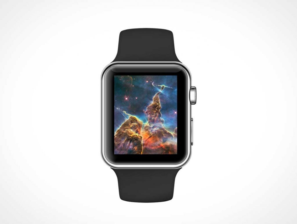 Free Apple Watch Sport PSD Mockup With Wristband