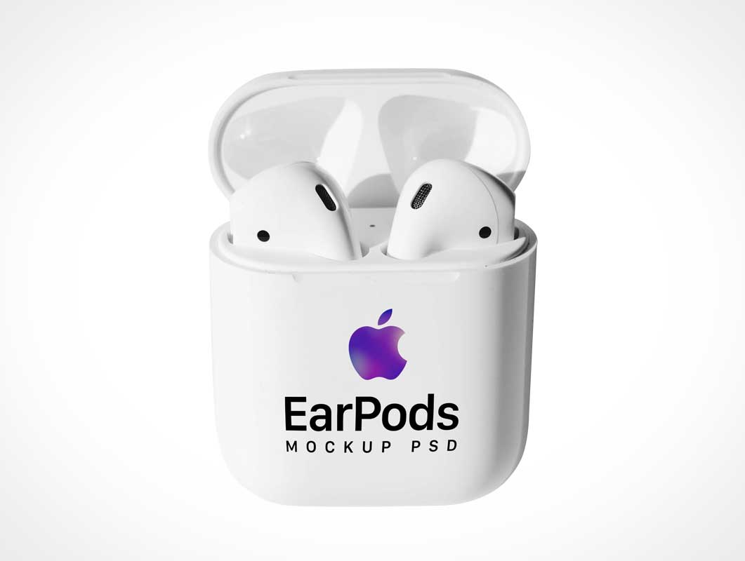 Free Apple Wireless EarPods Case PSD Mockup