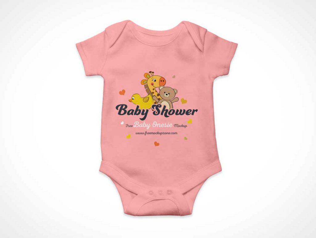 Free Baby Toddler Onesie Button Snaps PSD Mockup