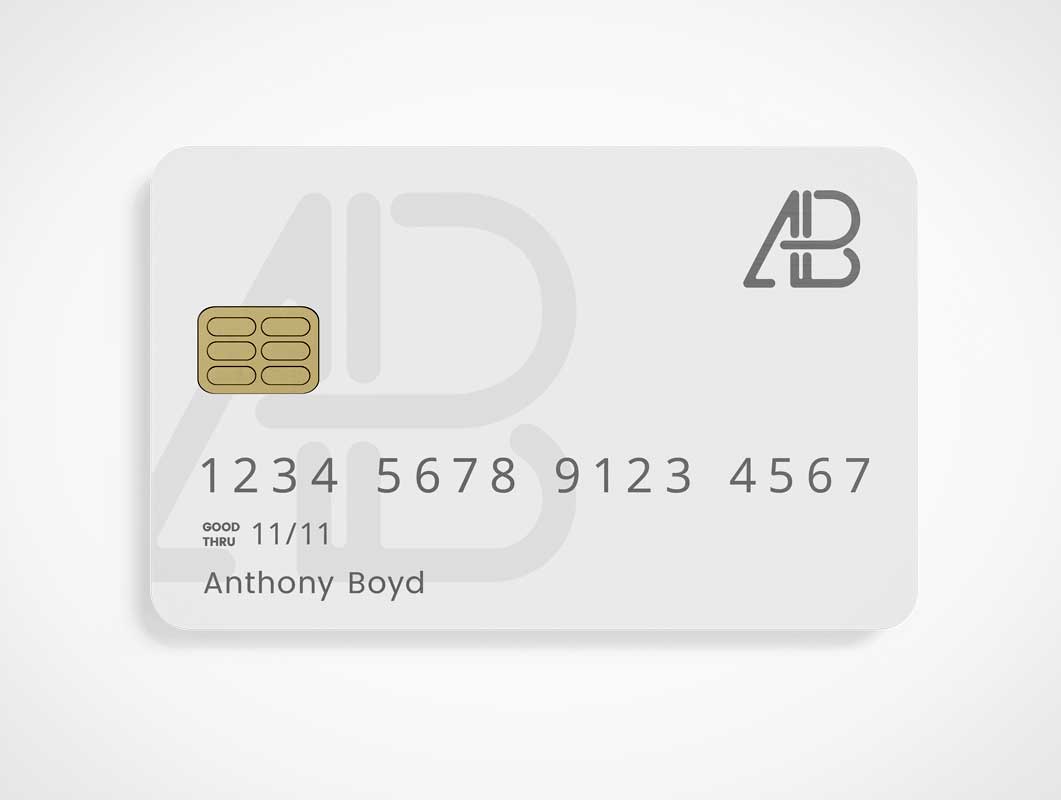 Free Bank Credit Card RFID Chip PSD Mockup