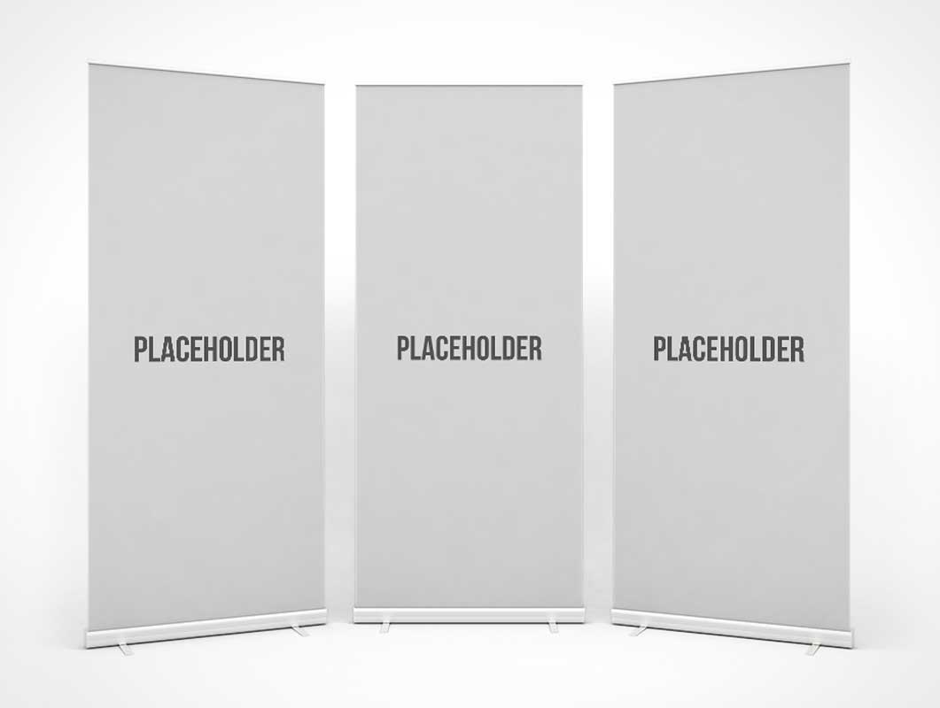 Free Banner Rollup Stands PSD Mockup