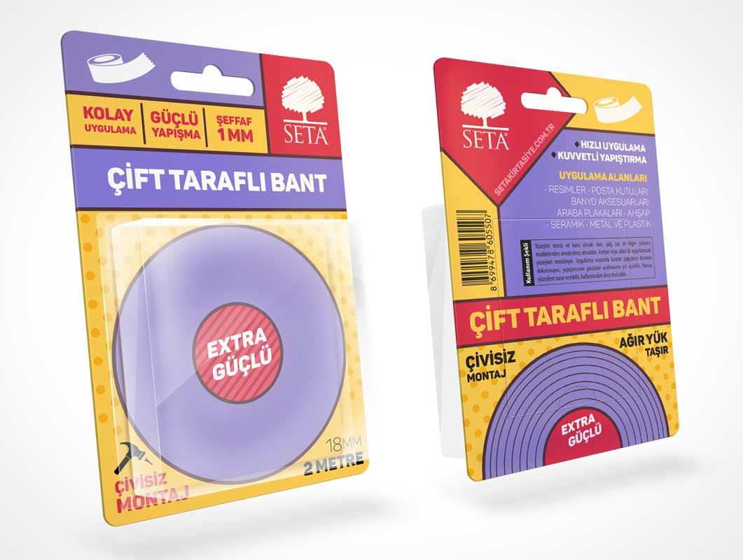 Free Blister Pack Roll Tape Packaging PSD Mockup