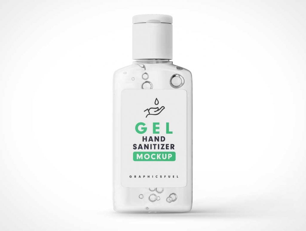 Free Bottle Sanitizer Lotion Gel PSD Mockup