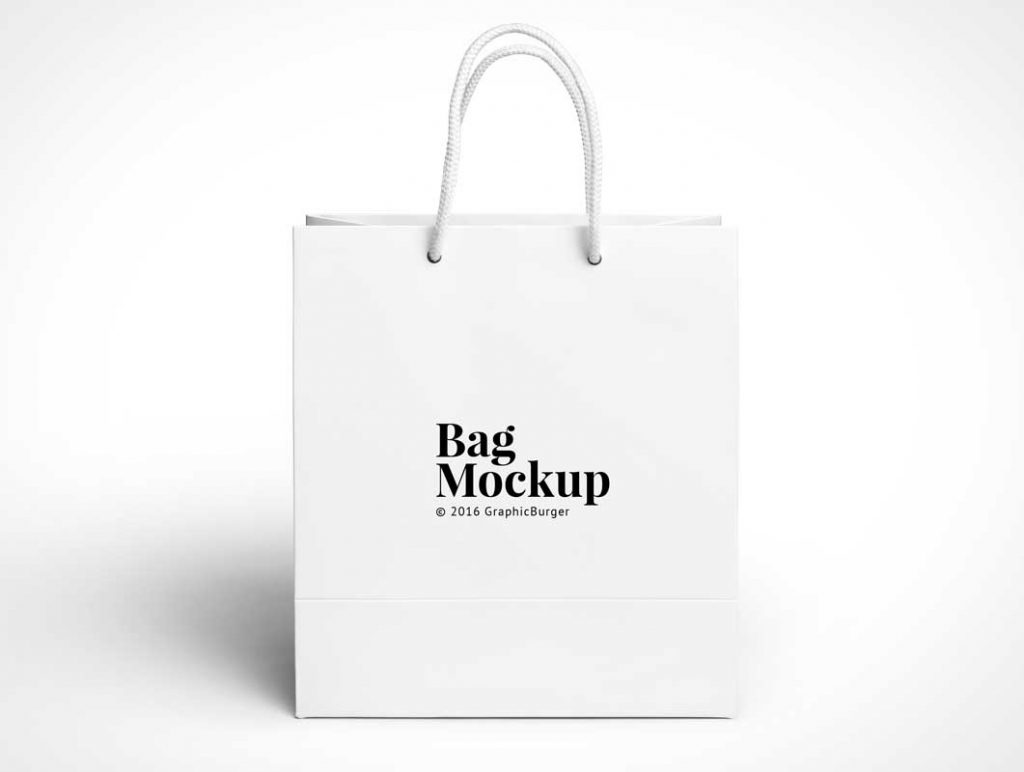Free Boutique Paper Shopping Bag PSD Mockup Rope Carry Handles