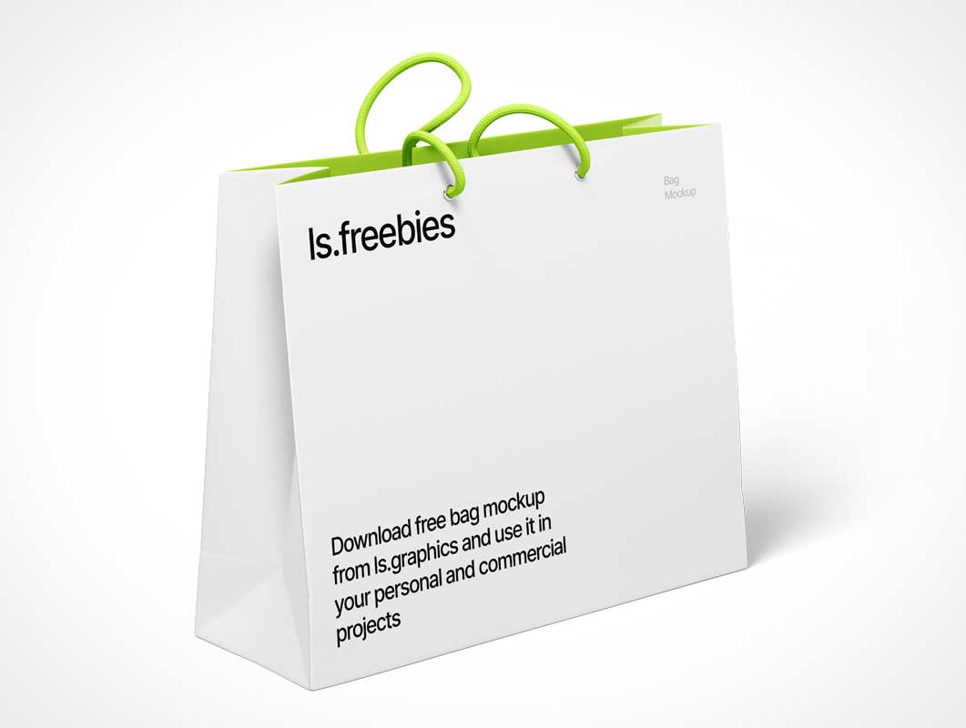 Free Boutique Shopping Bag String Carry Handles PSD Mockups