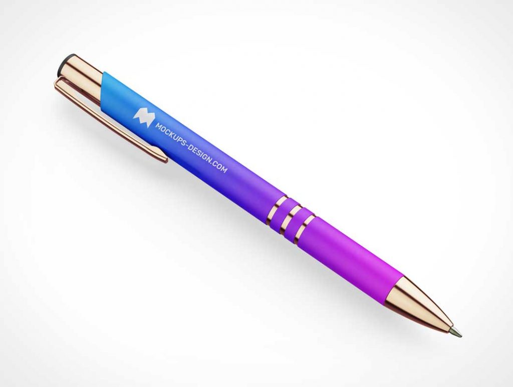 Free Branded Click Pens PSD Mockup