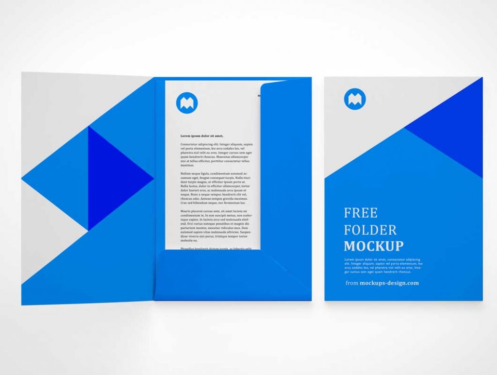 Free Branded Stationery Pocket Folder Letterhead PSD Mockup