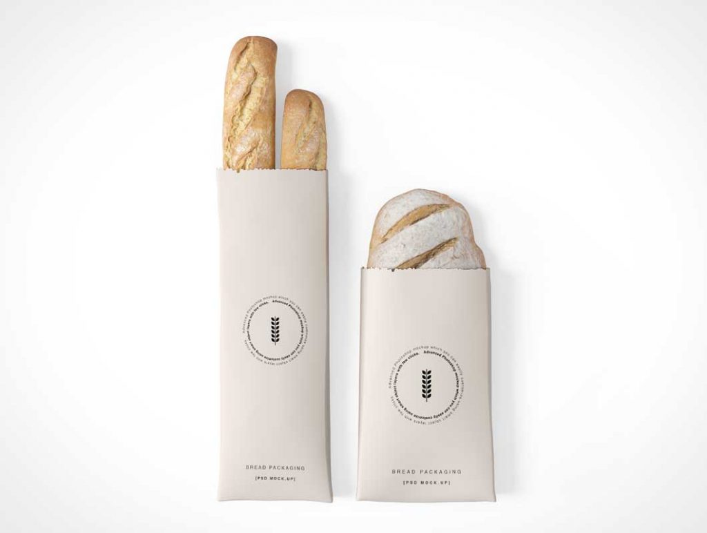 Free Bread Bag Packaging PSD Mockup