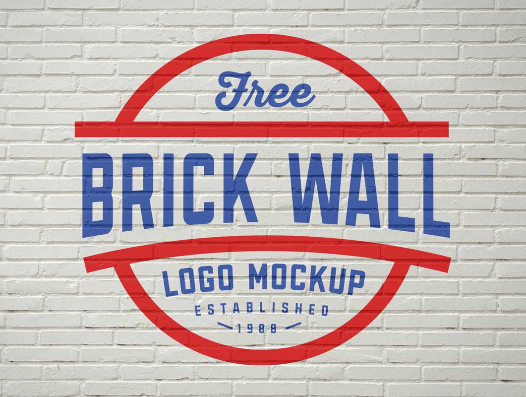 Free Brick Wall Advertising PSD Mockup