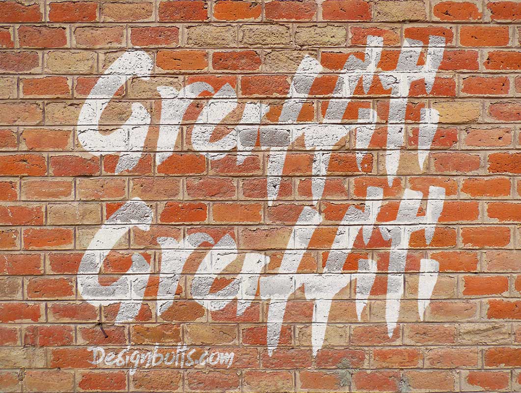 Free Brick Wall Graffiti Surface PSD Mockup