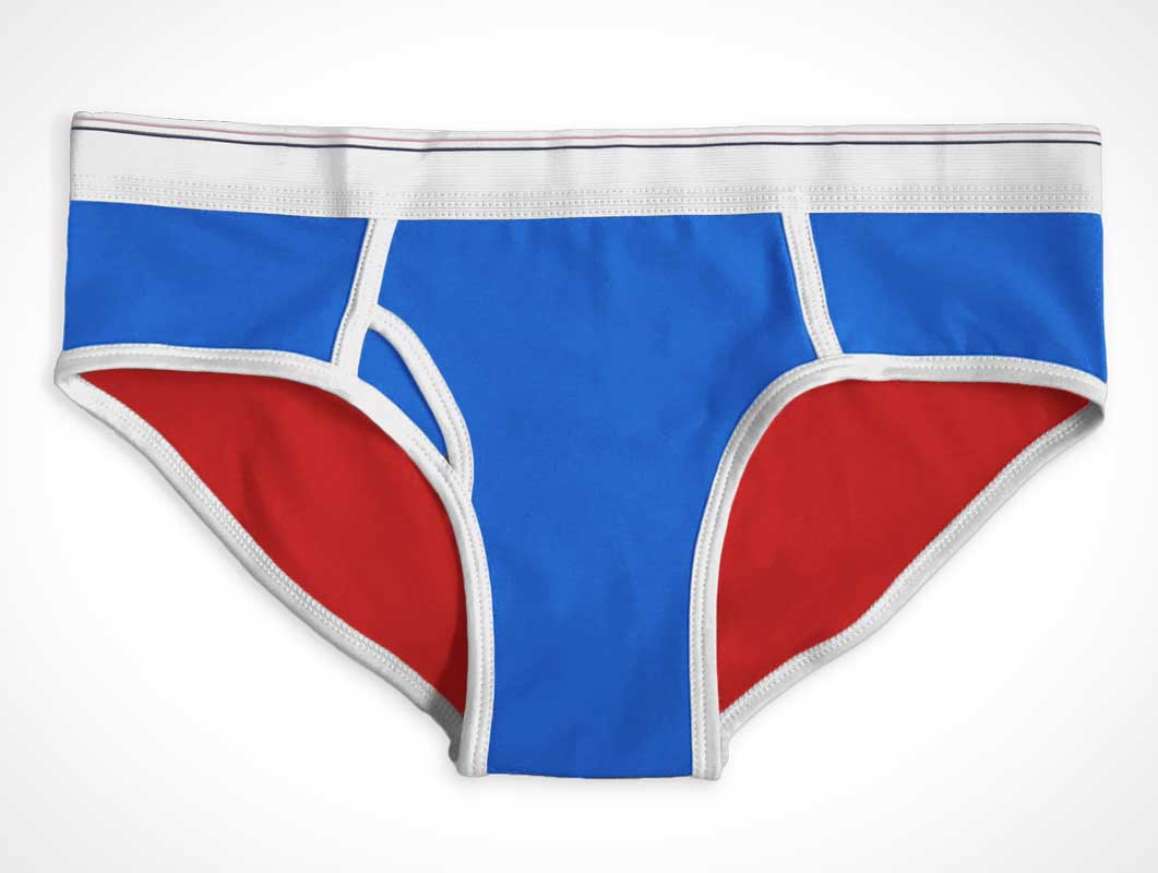 Free Briefs Underwear Garment Front Waistband PSD Mockup