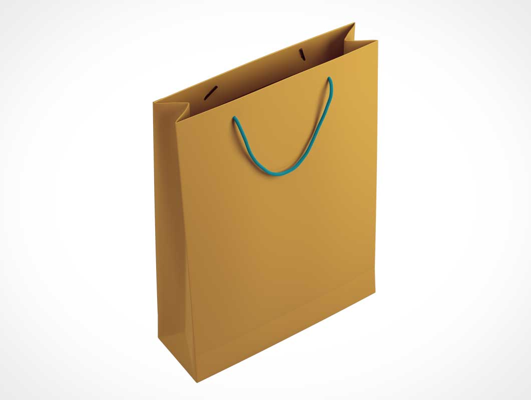 Free Brown Paper Bag String Handle PSD Mockup