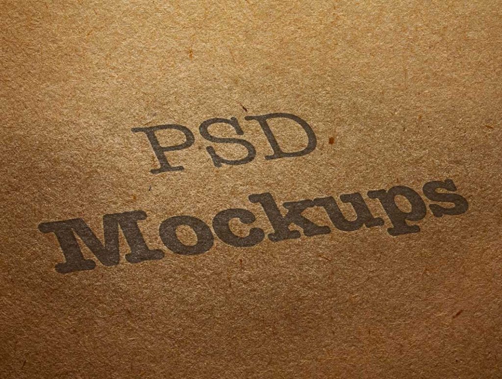 Free Brown Recycled Cardboard Printed Logo PSD Mockup