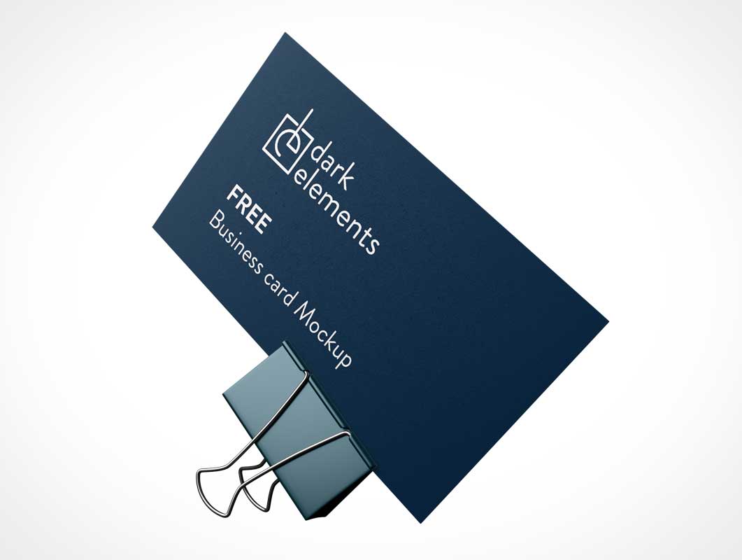 Free Business Card Binder Clip Combo PSD Mockup