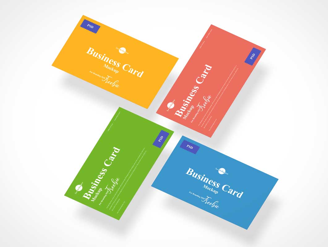 Free Business Card Branding Spiral PSD Mockup
