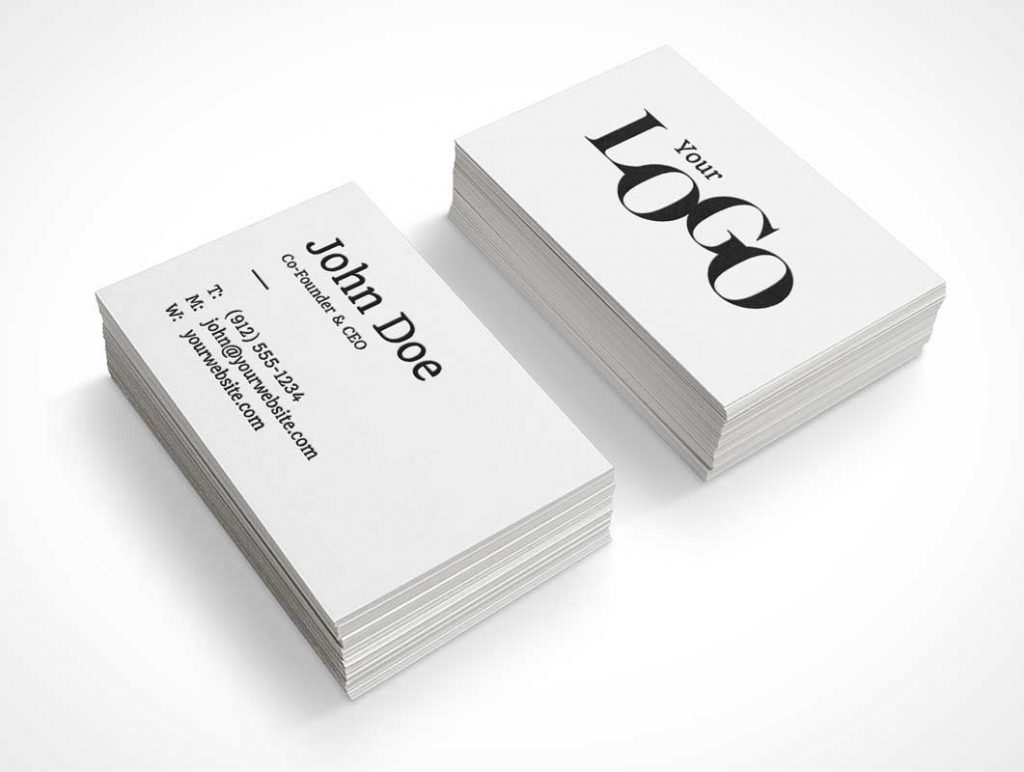 Free Business Card Dual Stack PSD Mockup