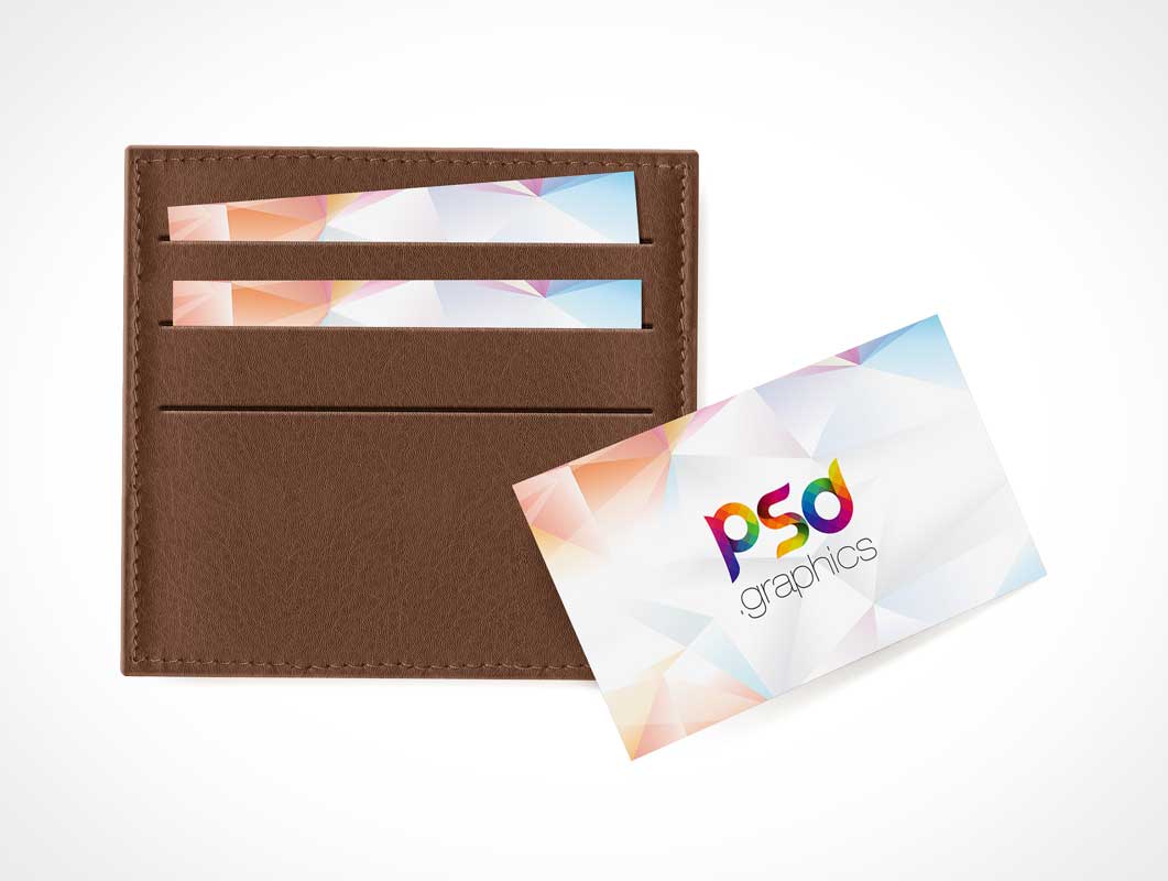 Free Business Card In Wallet PSD Mockup