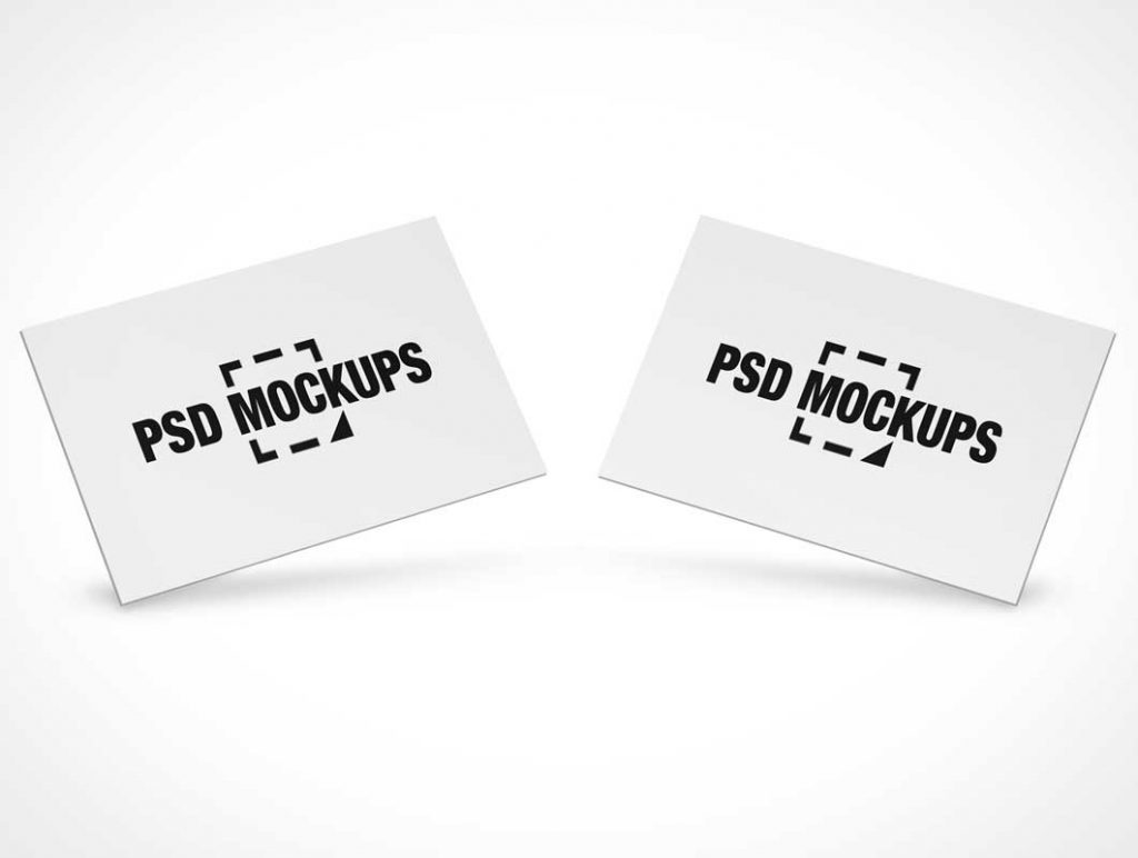 Free Business Card Pair Side By Side PSD Mockup